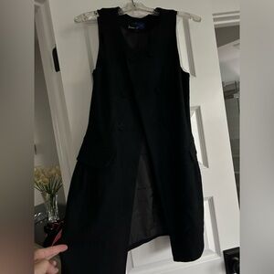 Wool long fully Lined Forever 21 black vest Med